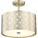 Gracelan 2 Light 13 inch Modern Gold Indoor Semi-Flush Ceiling Light